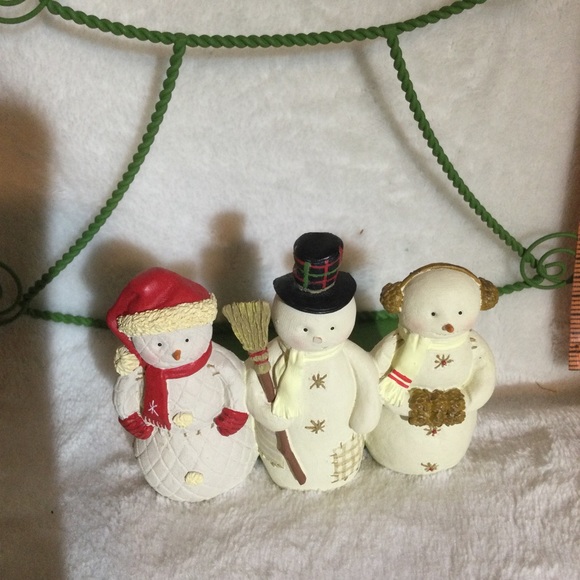Other - ⭐️ Hallmark 3 snowman/Christmas Tree Candle Holder/holiday Christmas Decoration